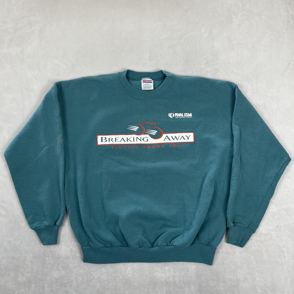 Vintage Pearl Izumi 1995 Sweatshirt Mens Large Green Breaking Away Cycling